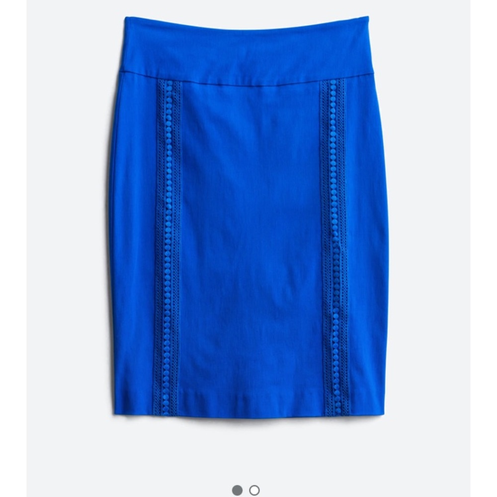 MARGARET M Kismet Crochet Trim Pencil Skirt